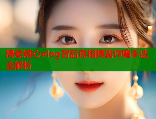 揭秘糖心vlog背后真相揭露诈骗手法全解析  第1张